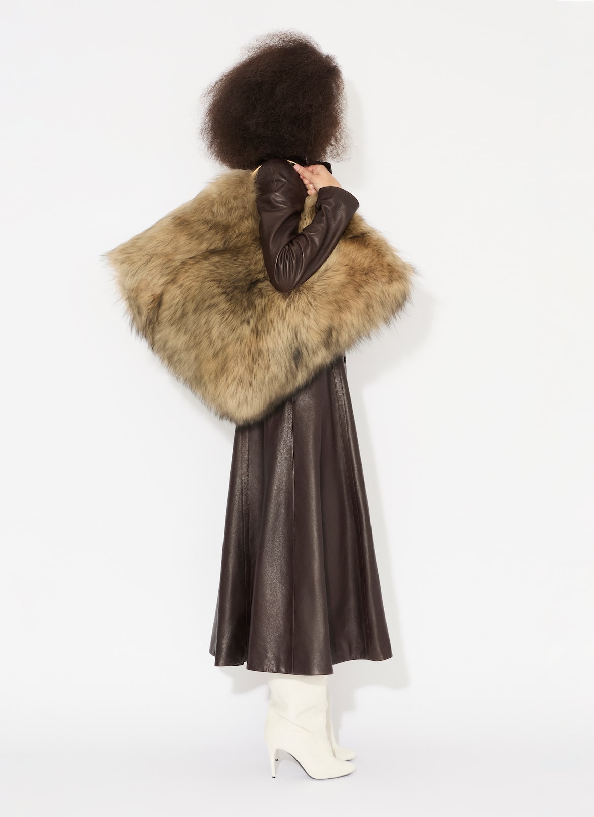 LONG FADED NAPPA COAT ALAÏA BLACK LONG FADED NAPPA COAT